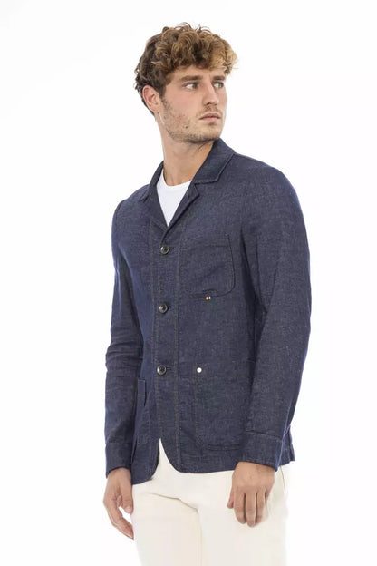 Blue Linen Men's Blazer