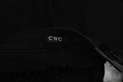 Chic Mid Waist Skinny Black Denim