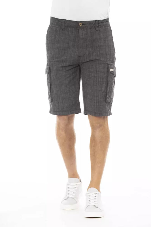 Black Cotton Men Short