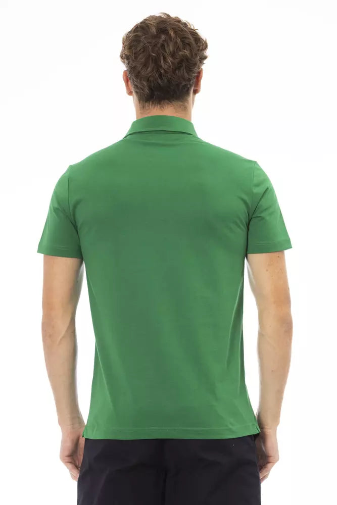 Green Cotton Men Polo