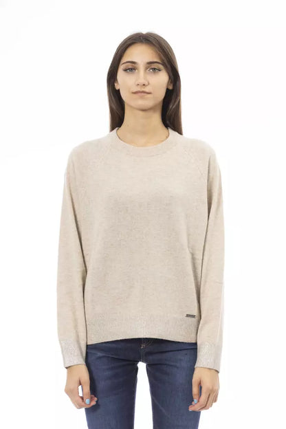 Beige Cashmere Women Sweater