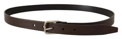 Elegant Leather Belt with Metal Buckle