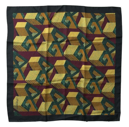 Elegant Multicolor Silk Men's Square Scarf