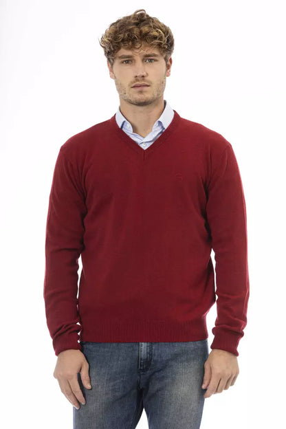 Red Wool Men Sweater