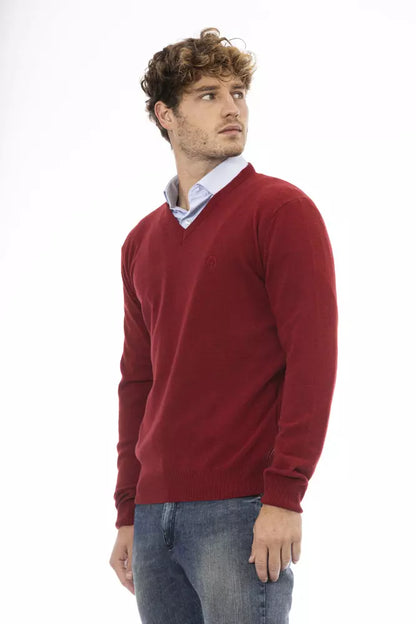 Red Wool Men Sweater