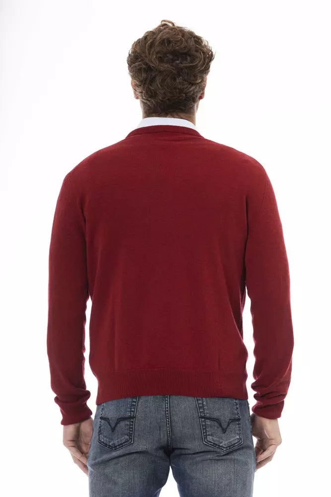 Red Wool Men Sweater