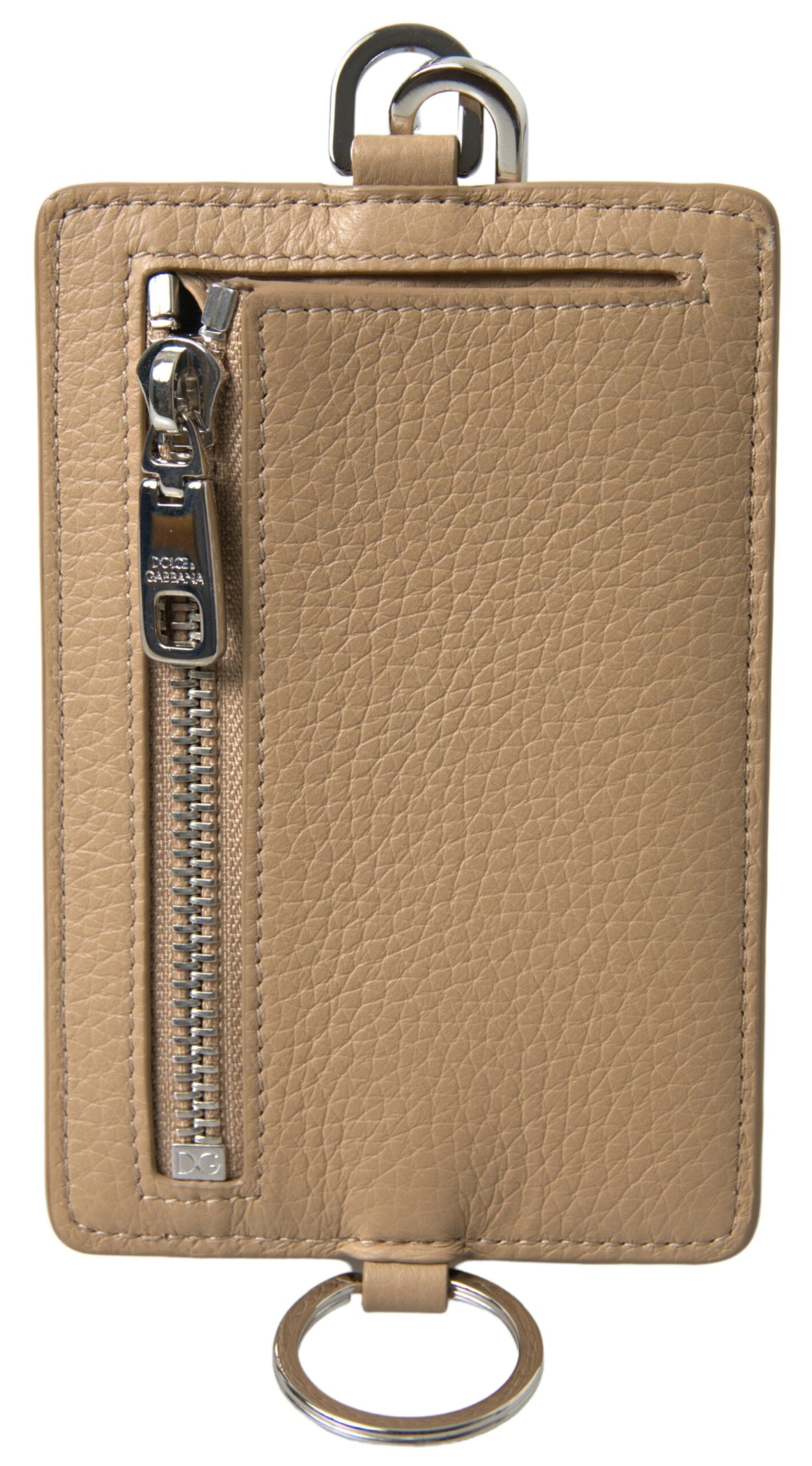 Elegant Beige Leather Cardholder Wallet