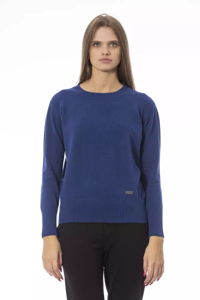 Blue Wool Women Sweater