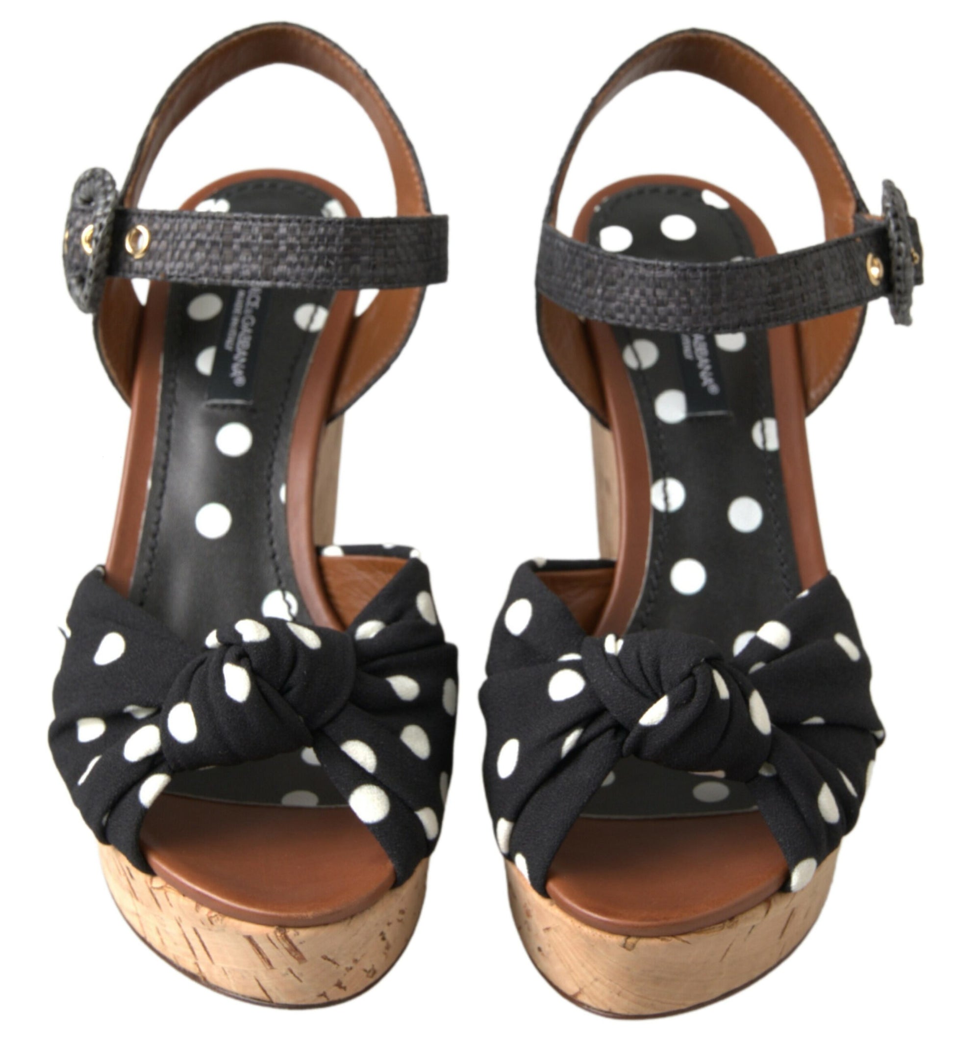 Chic Polka-Dotted Ankle Strap Wedges