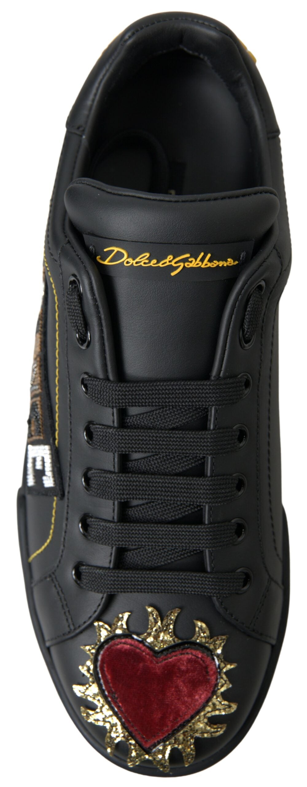 Elegant Portofino Leather Sneakers - Black Multicolor