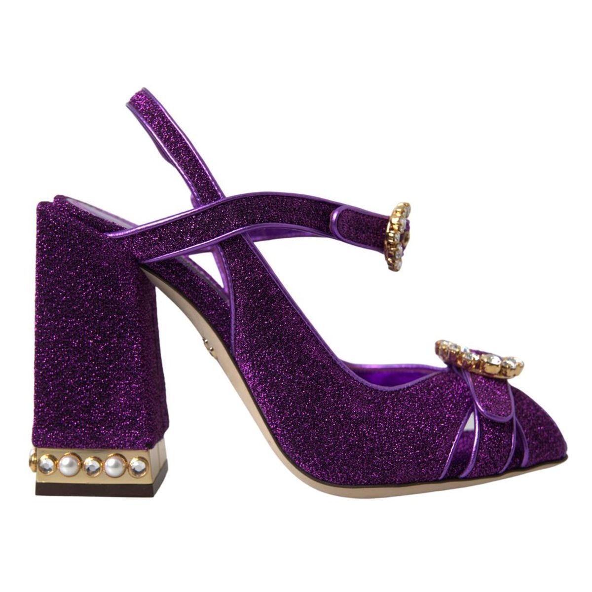 Elegant Purple Ankle Strap Heels