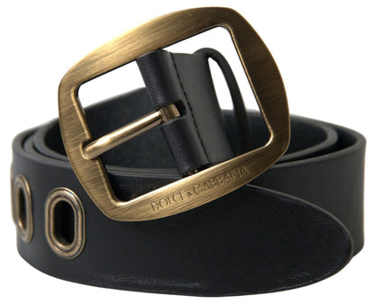 Sleek Italian Leather Belt with Metal Buckle