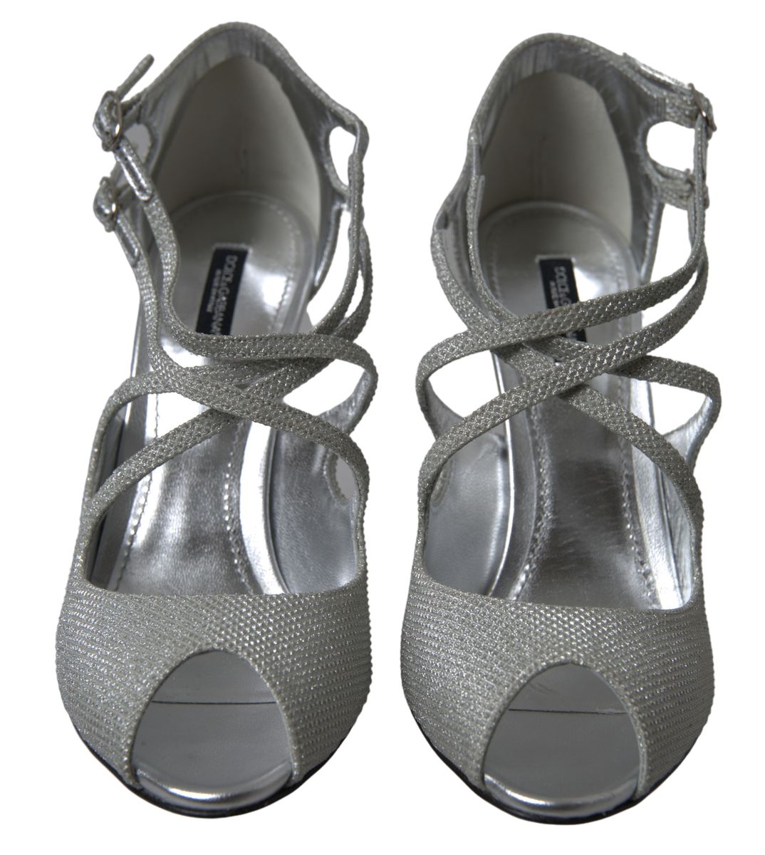 Elegant Shimmering Silver High-Heeled Sandals