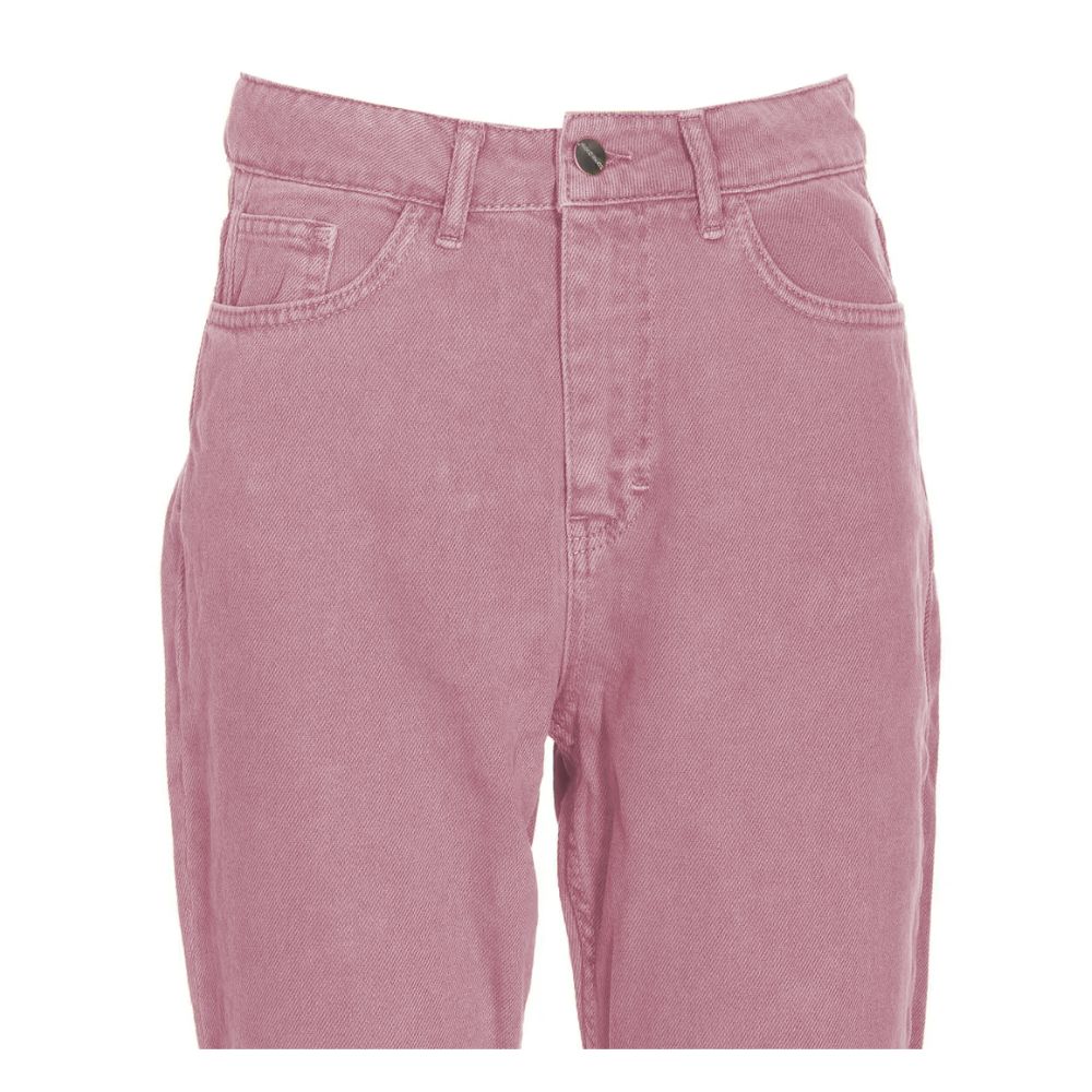 Chic Pink Raw Cut Bottom Jeans