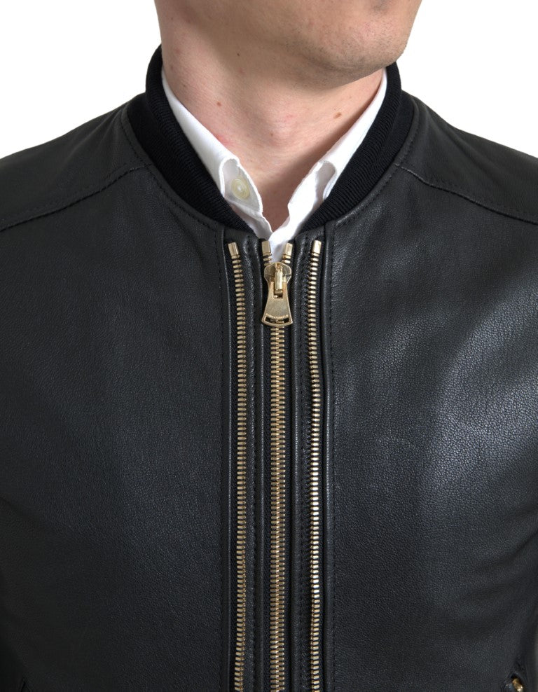 Elegant Black Leather Biker Jacket