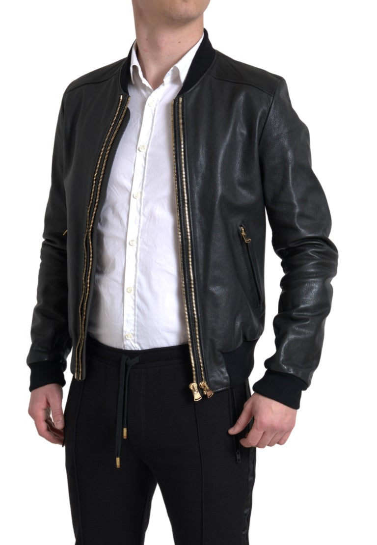 Elegant Black Leather Biker Jacket