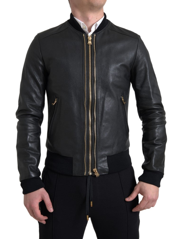 Elegant Black Leather Biker Jacket