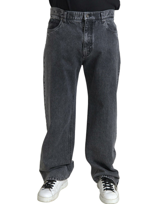 Elegant Dark Grey Straight Denim Jeans