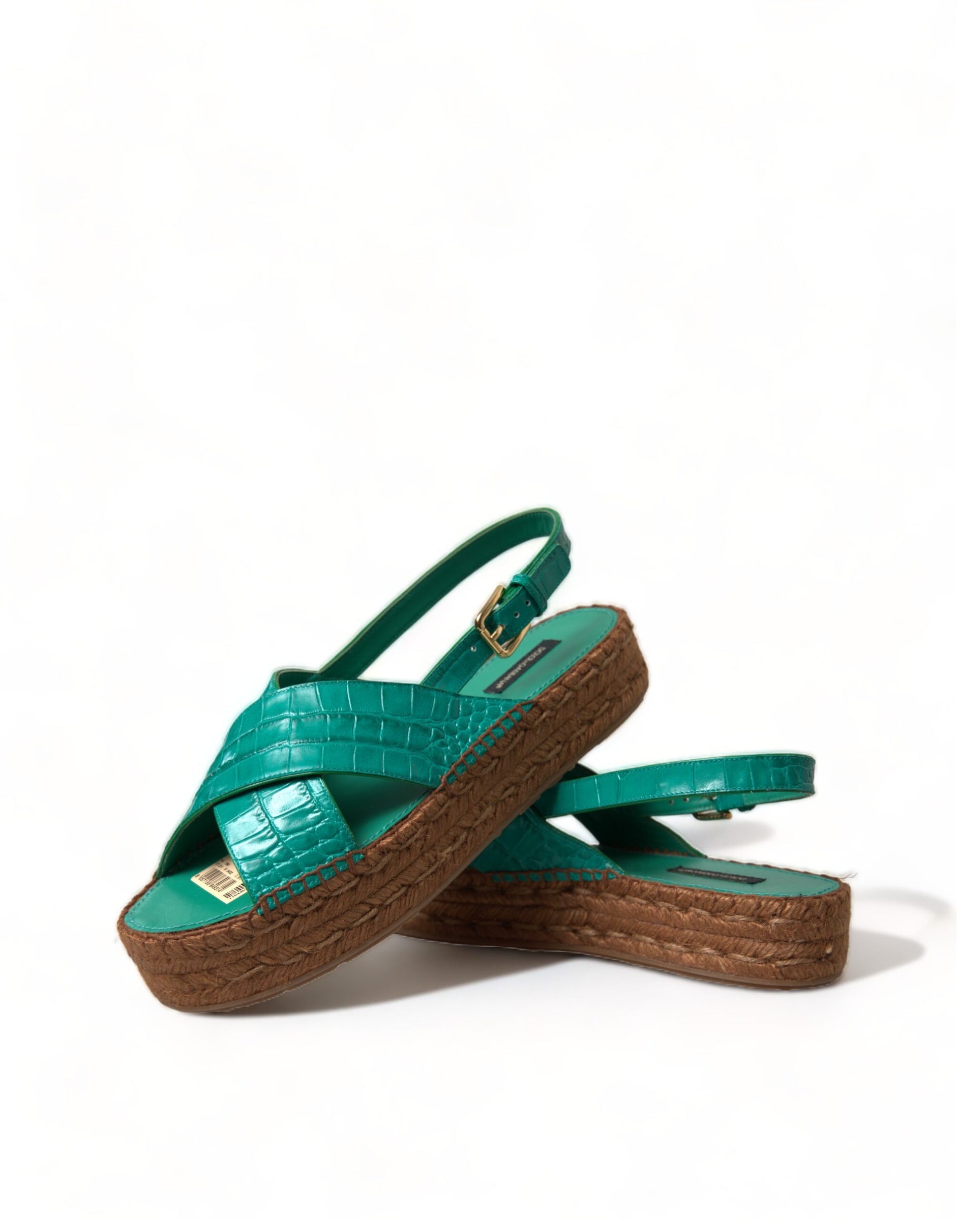 Elegant Green Espadrille Platform Sandals