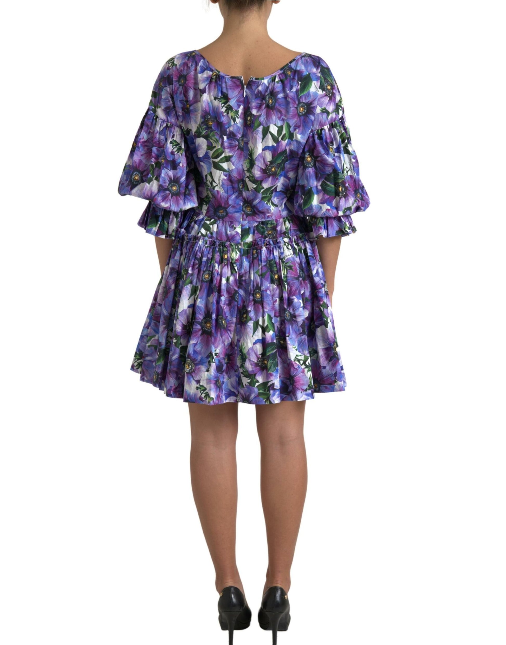 Floral A-Line Knee Length Cotton Dress