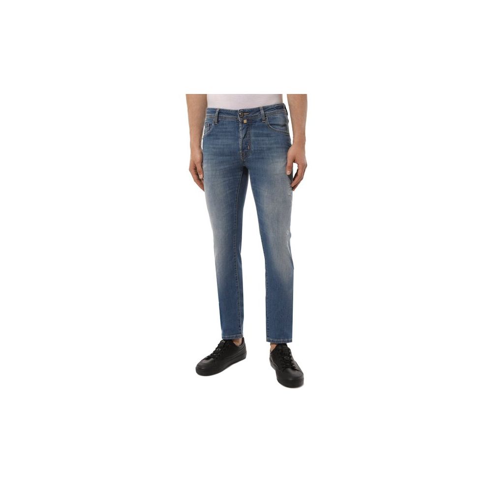 Chic Light Blue Slim Fit Bard Jeans