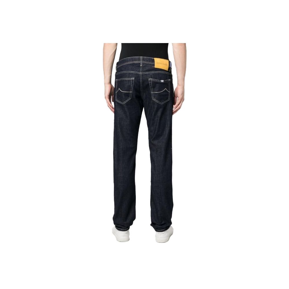 Exquisite Slim Fit Dark Blue Stretch Jeans