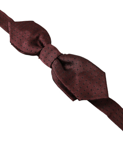 Elegant Bordeaux Silk Bow Tie