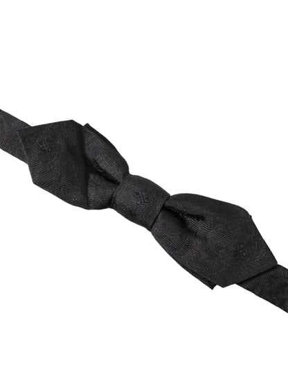 Elegant Black Silk Bow Tie