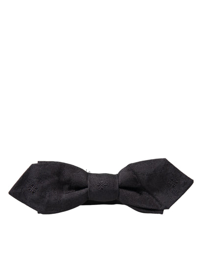 Elegant Black Silk Bow Tie