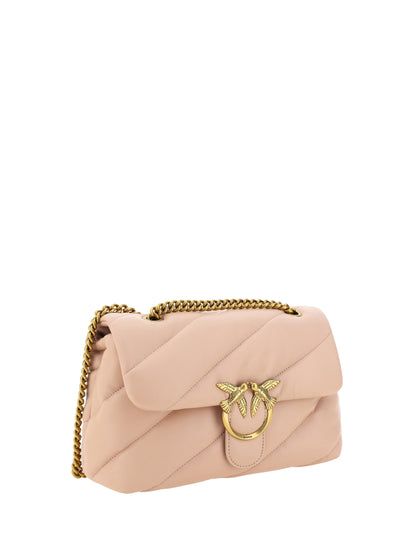 Elegant Light Pink Quilted Shoulder Bag