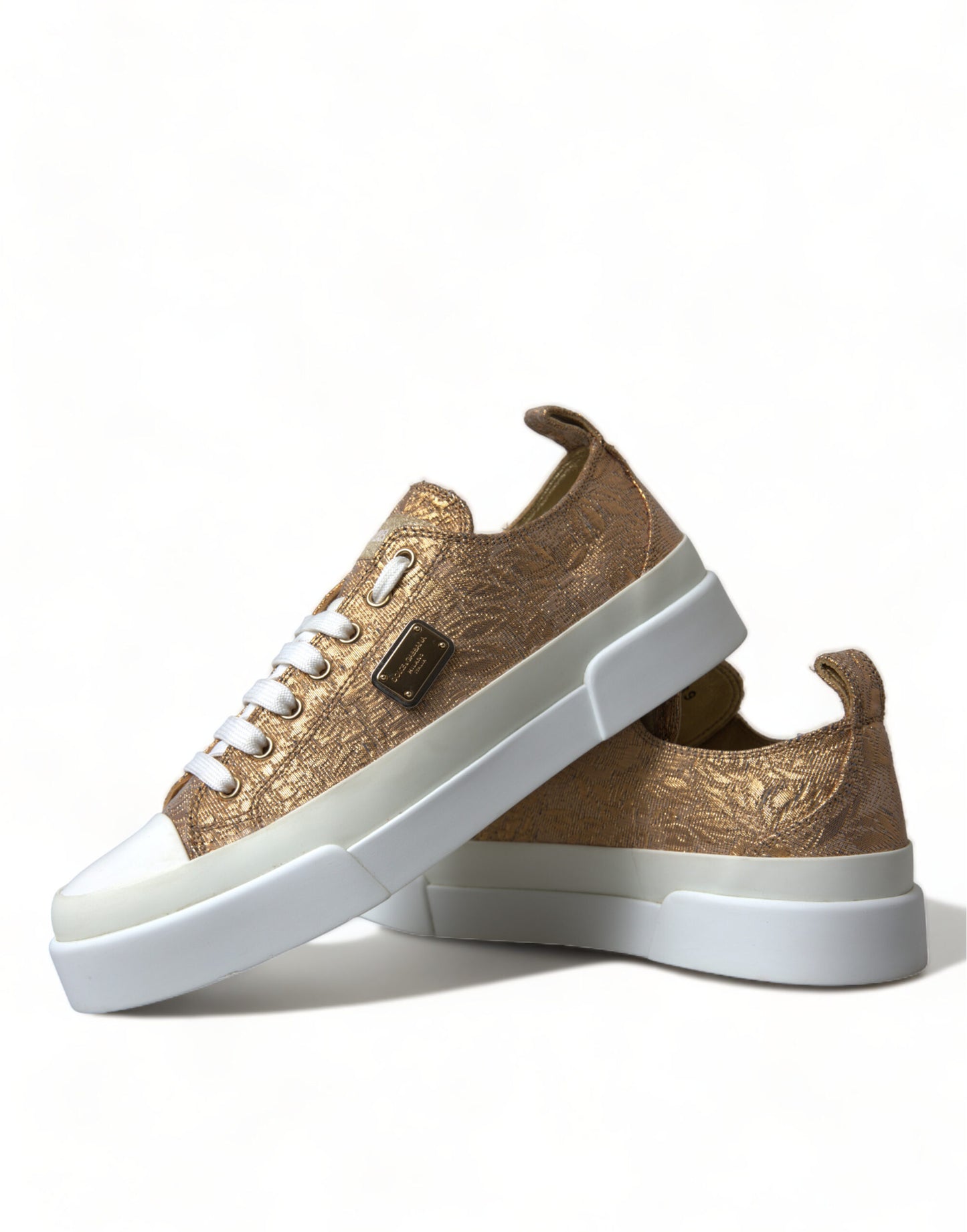 Elegant Gold Low-Top Sneakers - Chic Comfort Footwear