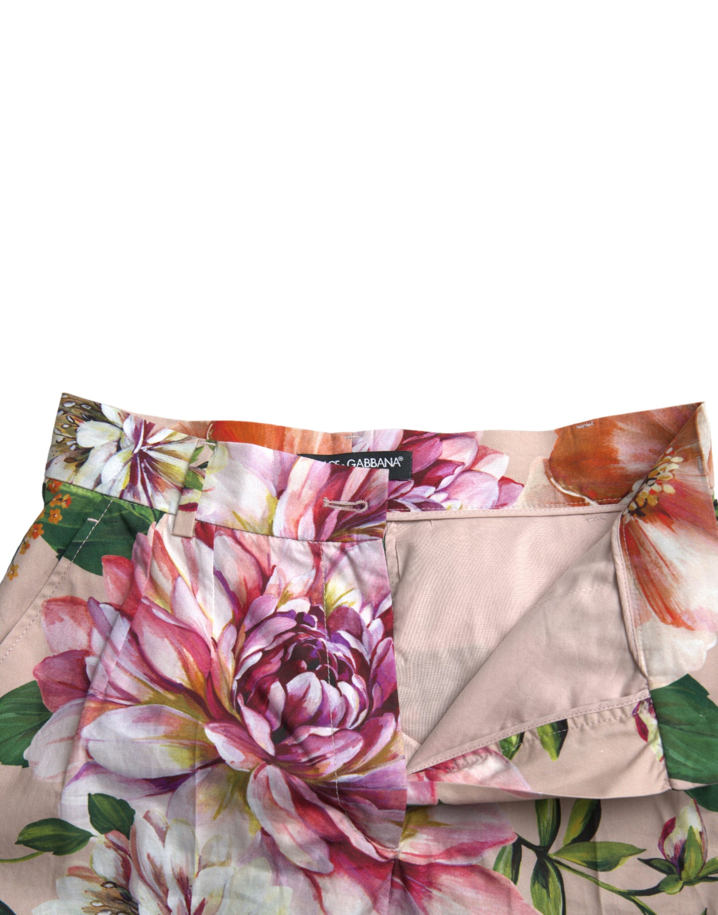 High Waist Floral Cotton Hot Pants