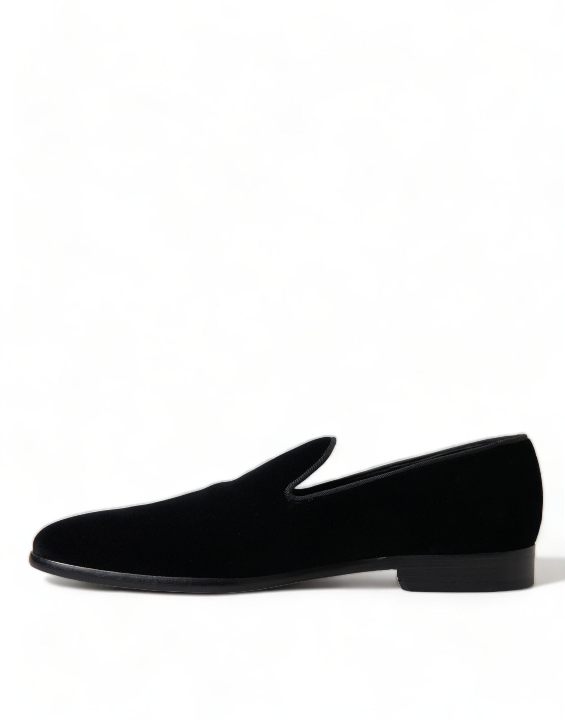 Elevated Black Velvet Loafers for Men