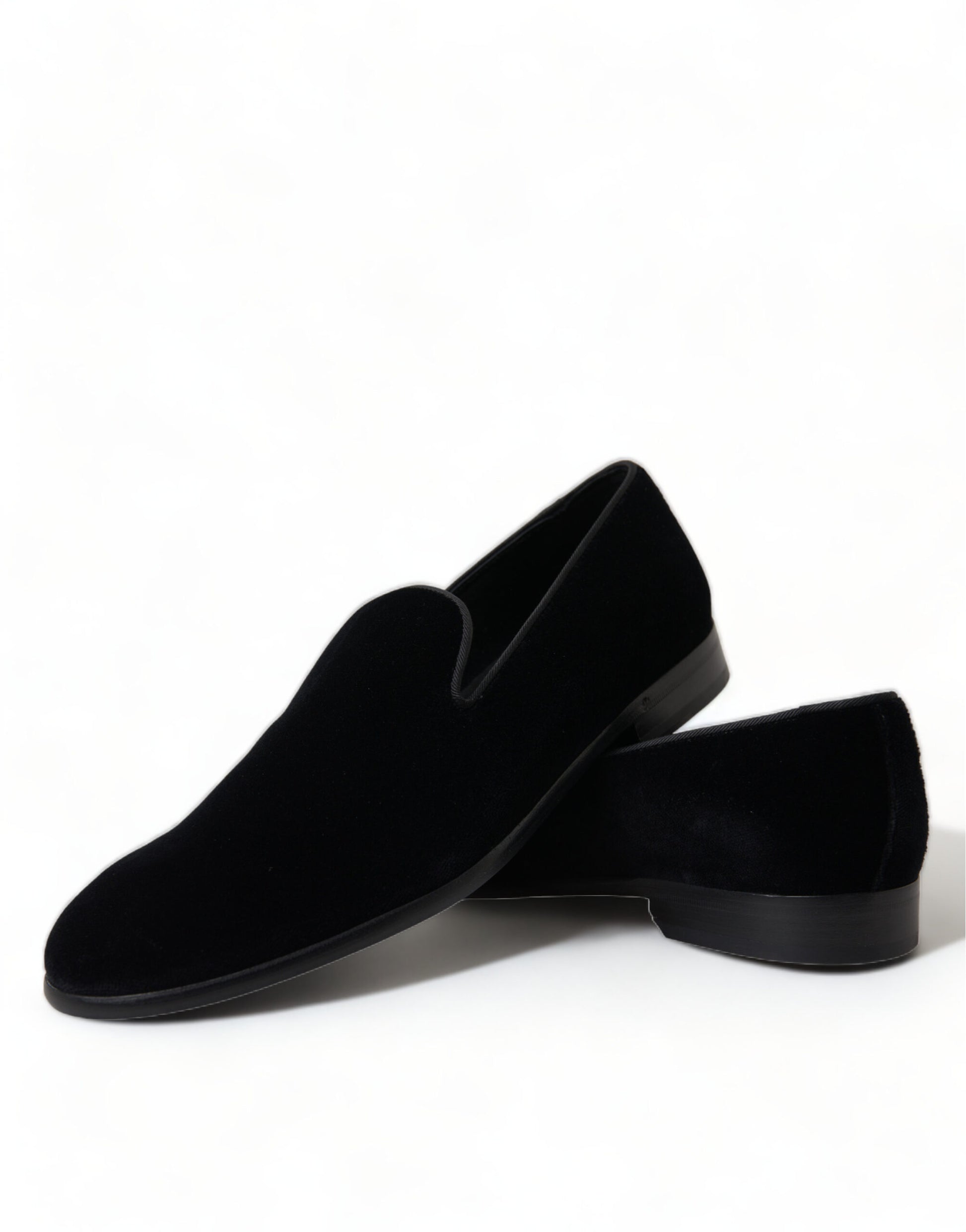 Elevated Black Velvet Loafers for Men