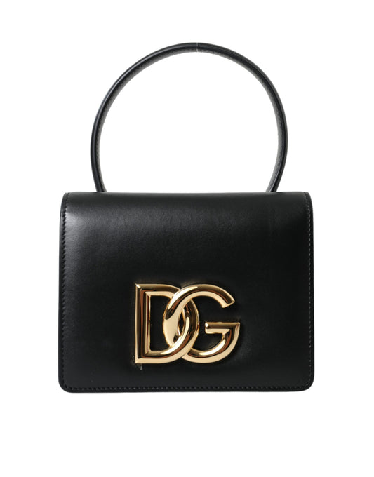 Elegant Black Leather Belt Bag with Gold Accents