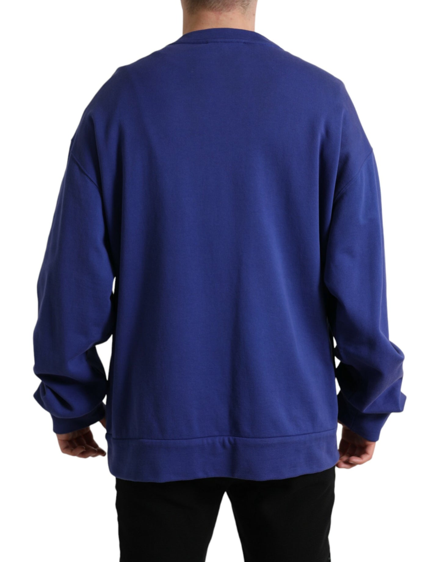 Royal Blue Cotton Crewneck Sweater