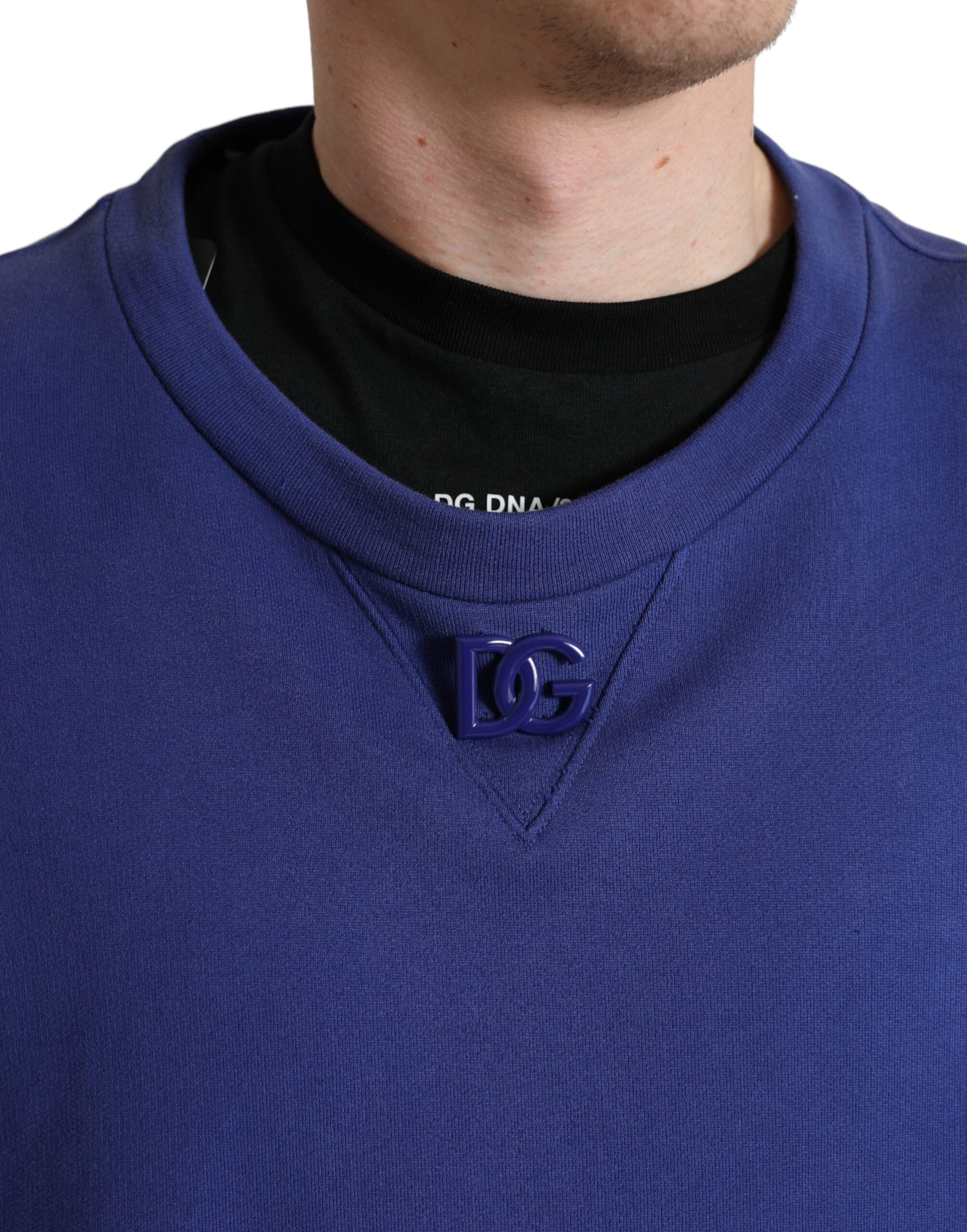 Royal Blue Cotton Crewneck Sweater