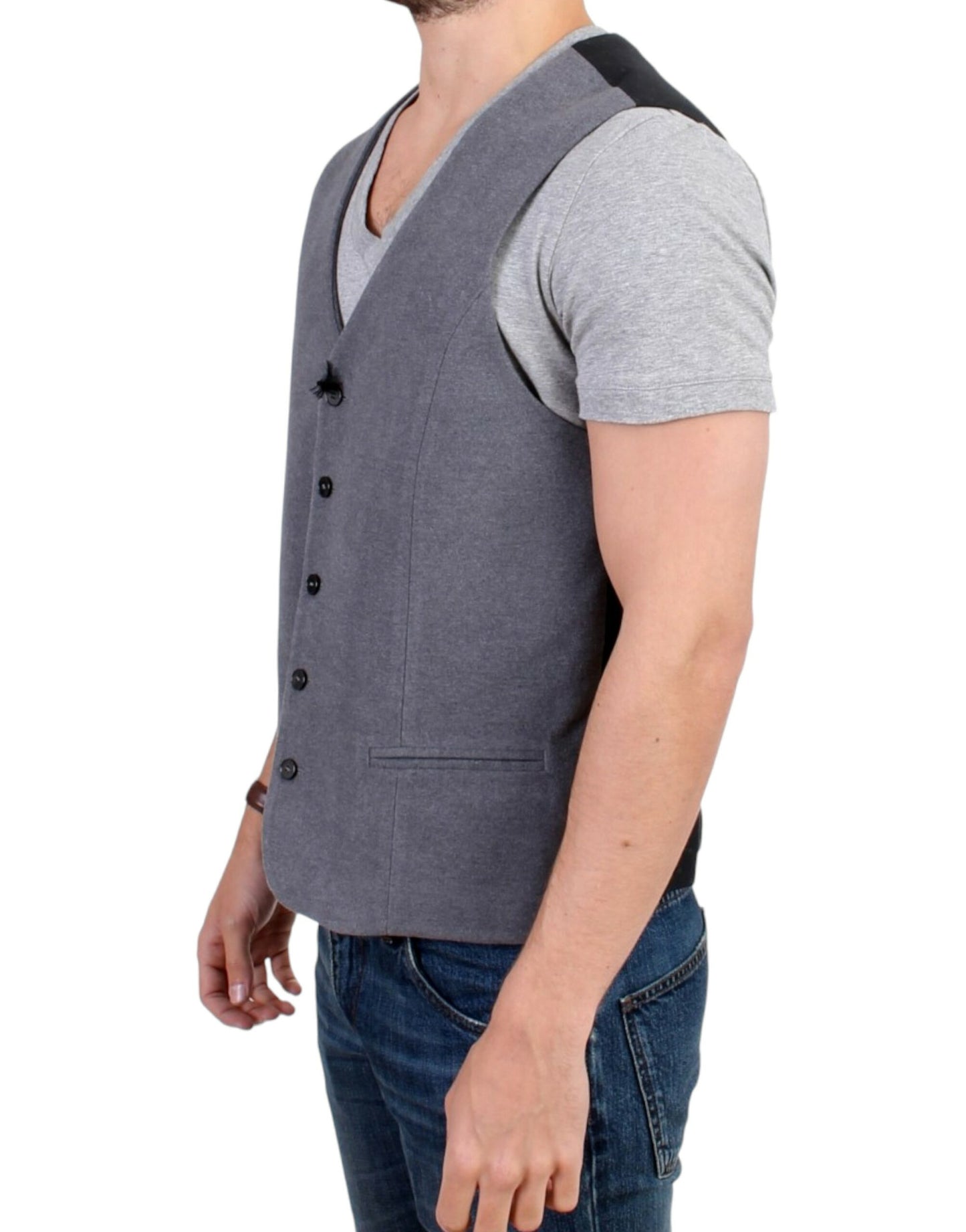 Chic Gray Casual Vest