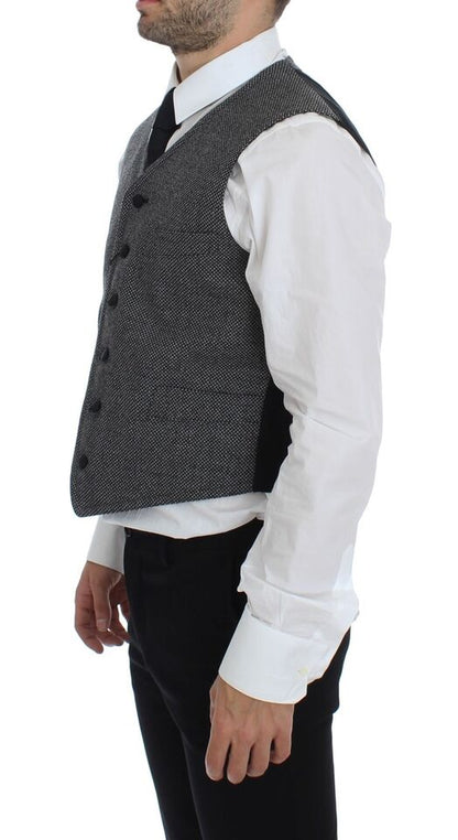 Elegant Single Breasted Gray Dress Vest