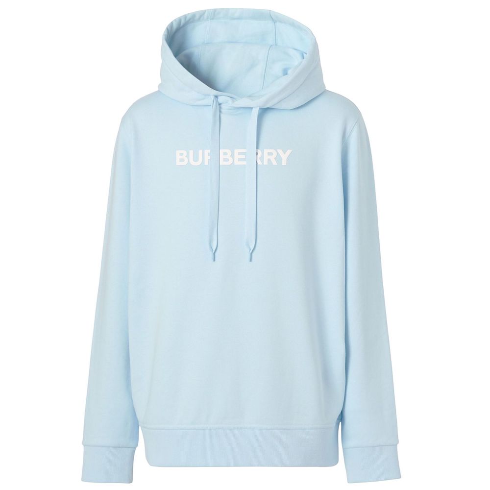 Elevated Light Blue Cotton Hoodie with Sleek Finish