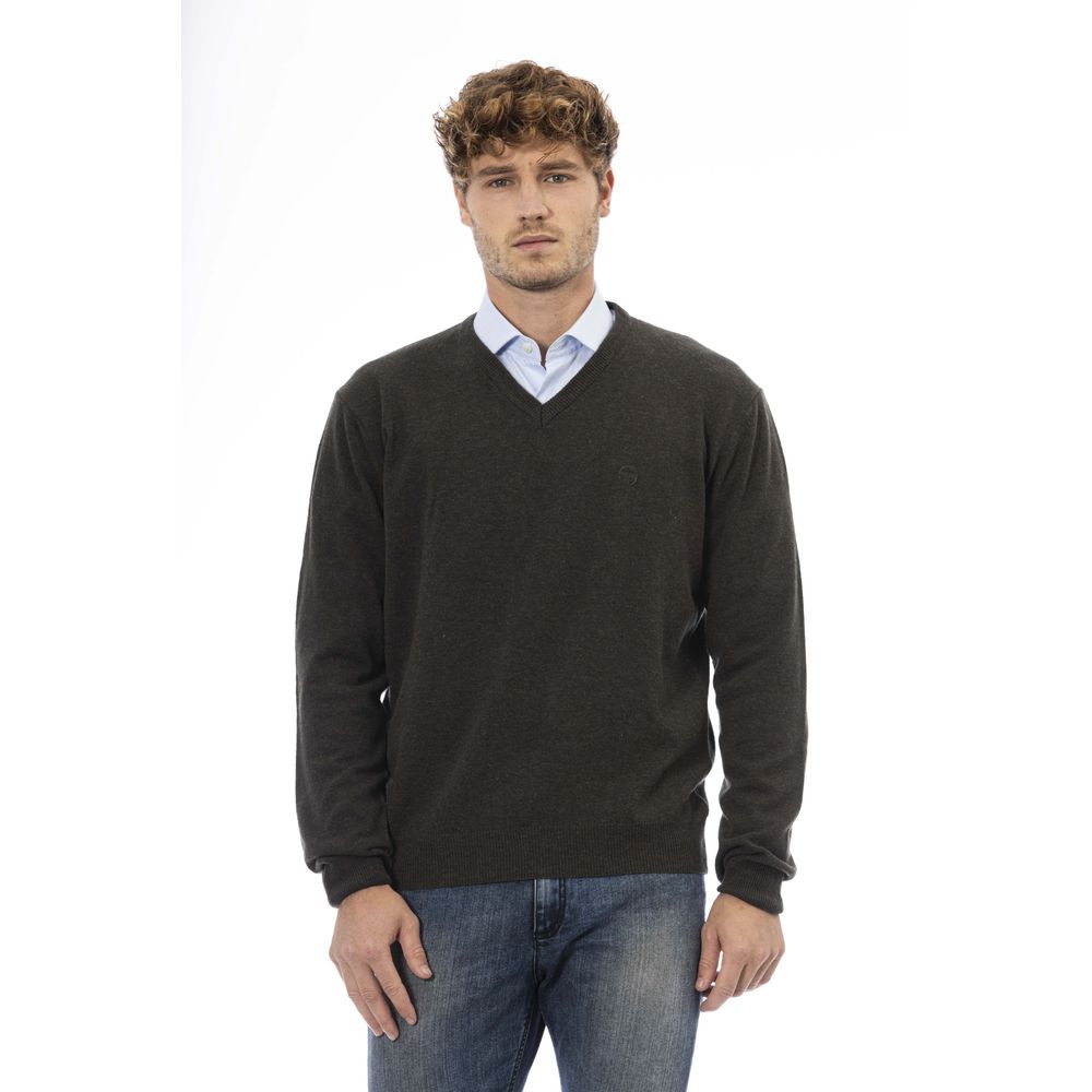 Green Wool Men Sweater