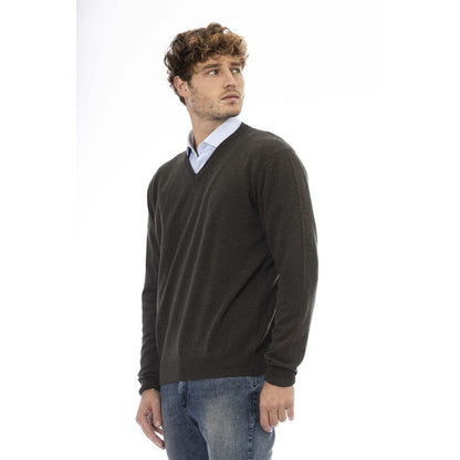 Green Wool Men Sweater