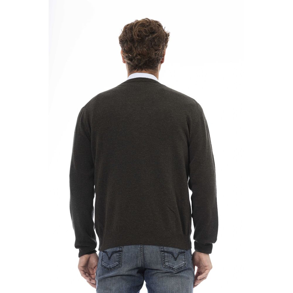 Green Wool Men Sweater