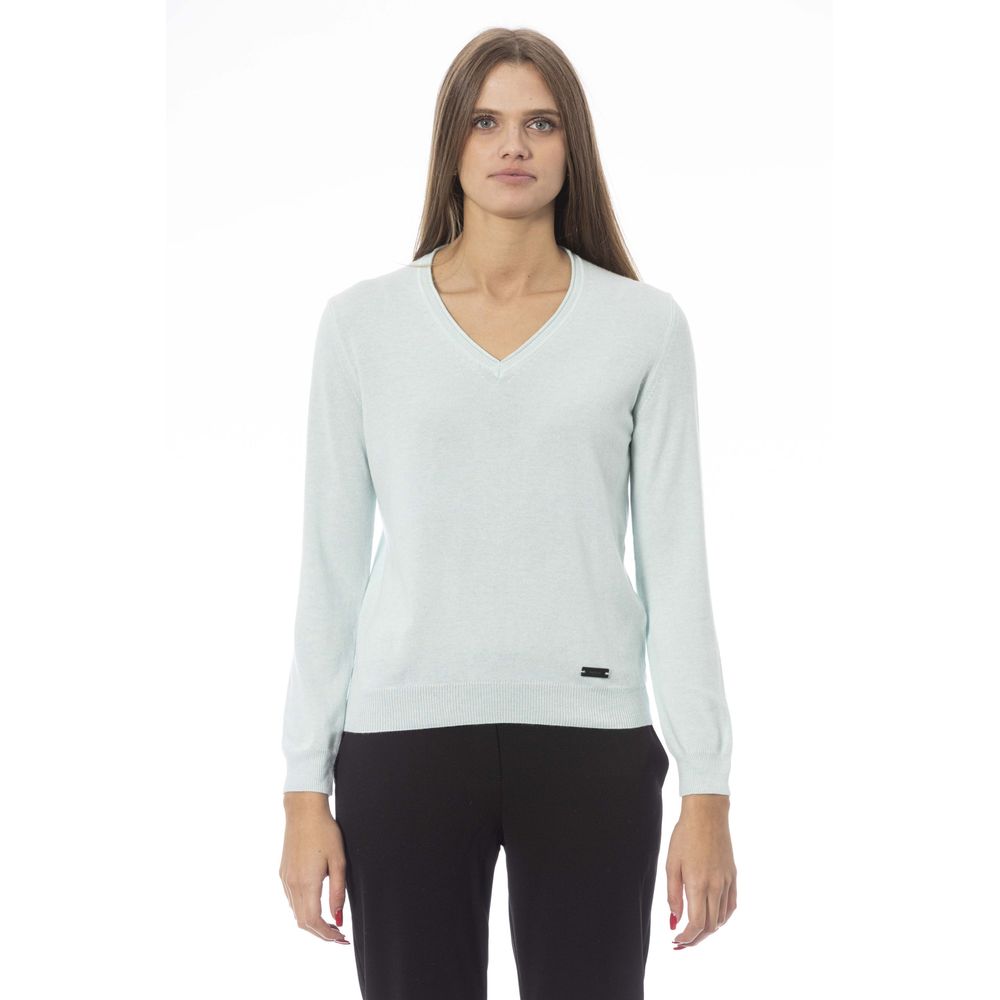 Light Blue Polyamide Women Sweater