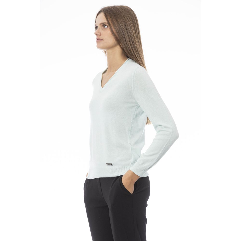 Light Blue Polyamide Women Sweater