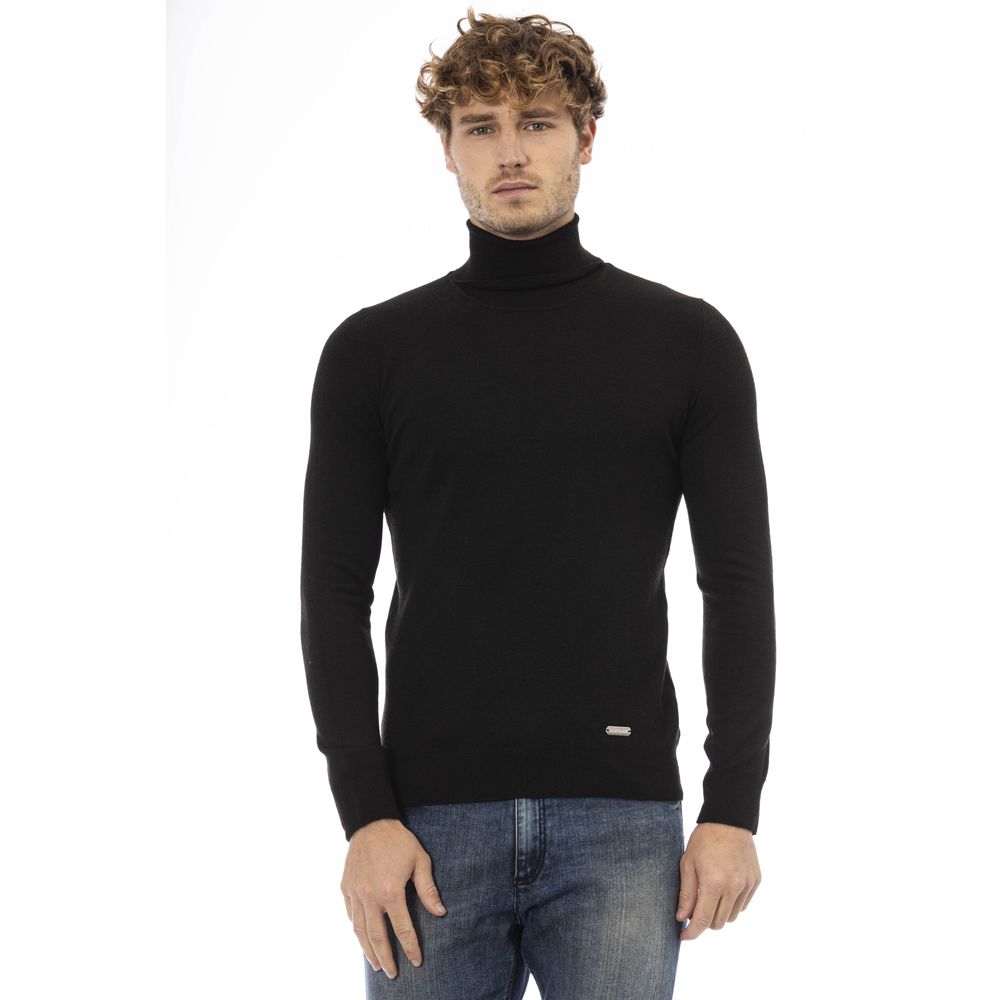 Black Wool Men Sweater