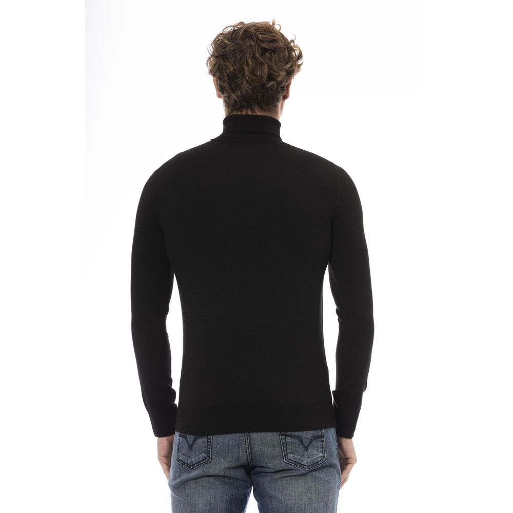 Black Wool Men Sweater