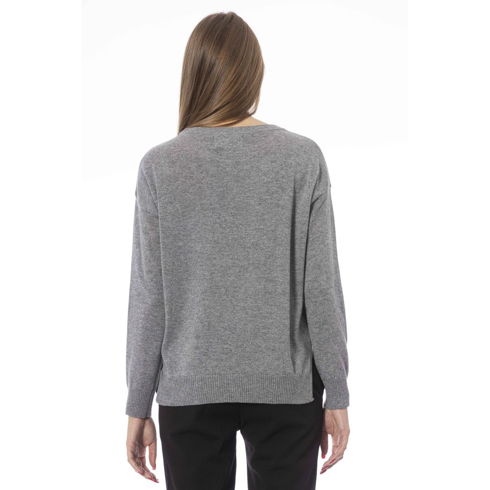 Gray Wool Women Sweater