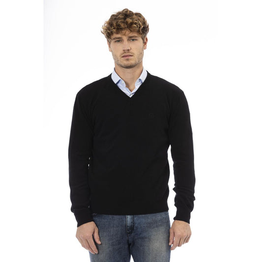 Black Wool Men Sweater