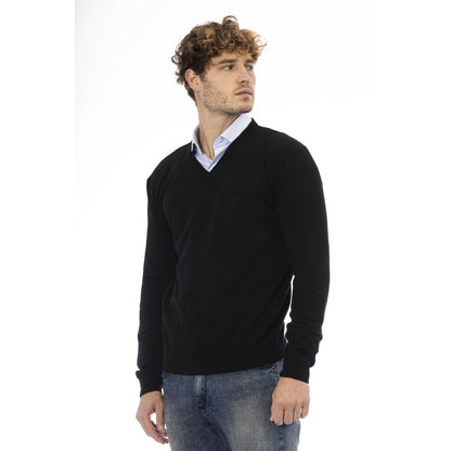 Black Wool Men Sweater